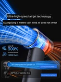 Yüksek Hızlı Şarjlı Taşınabilir Fan - Kayısı Beyazı - 3600mAh - Temel - 3