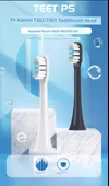 Elektrikli Diş Fırçası Başlığı - Antibakteriyel Beyaz + Derin Deniz Mavisi 3 Adet - T301/T302/T501 - 5