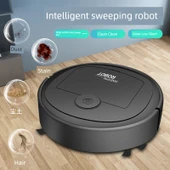Otomatik Paspas Süpürme Robot Süpürge - Siyah Geliştirilmiş Yüksek Güç Süpürme ve Çekme Bezi * 2 - 2