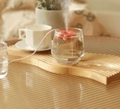 Çiçek Tasarımlı USB Mini Taşınabilir Hava Nemlendirici - Mavi - 8