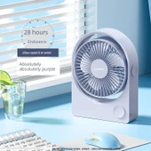 USB Masa Fanı - Mor - 3 Hız Ayarlı - 28 Saat - 1