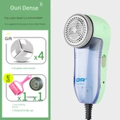 Lint Temizleme Aleti - Yeşil - 4 Kesici Başlık + Yapışkan Saç + Bıçak Ağı - 1