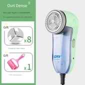 Lint Temizleme Aleti - Yeşil - 8 Kesici Başlık + Yapışkan Saç - 1