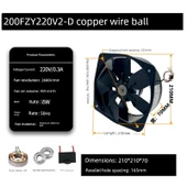 200FZY 2-D Demir Yaprak 220V 65W Kare Çıkışlı Eksenel Akış Fanı - 1