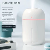 Aromaterapi USB Nemlendirici - Beyaz - Büyük Kapasite - Renkli Işık - Veri Kablosu - 1