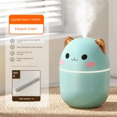 USB Hava Nemlendirici 250ml - Şık Yeşil Yükseltme +10 Pamuk Çubuğu - 1