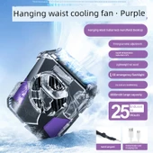 Taşınabilir Bel Askılı Fan - Akışkan Mor - 4000mAh - 23°C Soğutma - 1