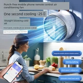 USB Duvar Montaj Fanı - Haki - 10000mA Pil - 3