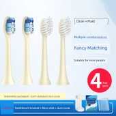 Elektrikli Diş Fırçası Başlığı - 2 Sarı Temiz + 2 Sarı Ekose - 1