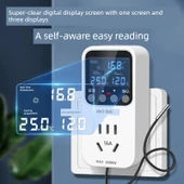 Dijital Sıcaklık Kontrol Cihazı - 10A Standart Priz - 2m Hava Sıcaklık Prob - 2