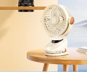 8 İnç USB Elektrikli Klip Fan - Dyson Mor - 20000mAH - AI Dijital Ekran - 8