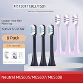 Romantik Mor ve Derin Deniz Mavisi Diş Fırçası Başlıkları - 3 Adet - Xiaomi T301 T302 T501 - 1