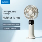 Taşınabilir El USB Fanı - Yıldız Limonu - Standart Sürüm - 9 Saat Dayanıklılık - El + Masaüstü - 6. Vites Rüzgar - 2