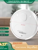 Otomatik Şarjlı Süpürme Paspas Robot Süpürge - 8028 Düz Siyah - 3