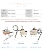 Ayarlanabilir Termostat 16A Beyaz Arka Plan 30-110 Derece Takma Tip - 6