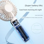 Taşınabilir El USB Fanı - Yıldız Limonu - Standart Sürüm - 9 Saat Dayanıklılık - El + Masaüstü - 6. Vites Rüzgar - 6
