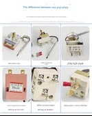 Ayarlanabilir Termostat 25A Beyaz Alt 30-150 Derece Vida Tipi - 9
