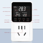 Dijital Ekranlı Sıcaklık Kontrol Prizi - Yüksek Hassasiyet Tek Ekran Hava Başlığı 10A 2500W - 4