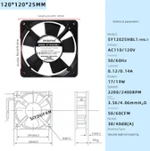 120x120x38mm Yağlı 110V Soğutma Fanı - 11