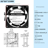 172x150x51mm Çift Rulmanlı 110V Soğutma Fanı - 8