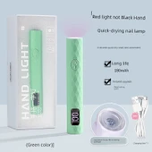 Taşınabilir El Tipi Oje Kurutma UV LED Lamba - Kırmızı Işık-Yeşil Gül - 1