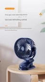 USB Şarjlı Taşınabilir Klip Fan - Siyah - 5000mA Şarjlı - 12