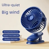USB Şarjlı Taşınabilir Klip Fan - Siyah - 5000mA Şarjlı - 2
