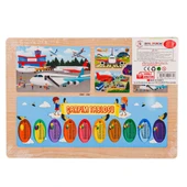 ONY-233-234-235-236 Ahşap Eğitici Puzzle Havaalanı -Onyıl Oyuncak - 4