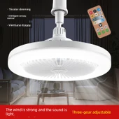 E27 LED Tavan Fanı Işık - Üç Renk Dimmer - Uzaktan Kumanda - 3 Hız - 3m Kablo ve Anahtar (Model 2) - 2