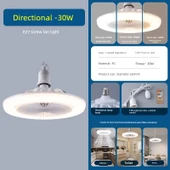 E27 LED Tavan Fanı Işık - Üç Renk Dimmer - Uzaktan Kumanda - 3 Hız - 3m Kablo ve Anahtar (Model 2) - 1