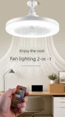 E27 LED Tavan Fanı Işık - Aromaterapi - Üç Renk Dimmer - Uzaktan Kumanda - 3 Hız - 10m Kablo ve Anahtar - 8