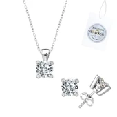Swarovski taşlı gümüş tektaş set - 1