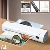 A4 Ofis Laminatörü - 100 Adet A4 Film, Kağıt Kesici ve Takım Filmi Hediye - 1