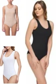 3 Adet Belinay Kalın Asklılı Çıtçıtlı Body Modal Yumuşak Bayan Atlet 0844 - 2