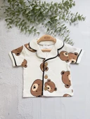 Ayıcık Baskılı Yazlık Pijama Takımı - 6