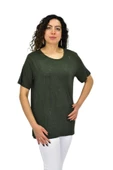 Kadın Viskon Taşlı Kısa Kol Bluz BGL-ST04679 - 9