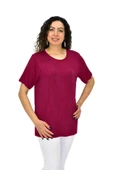 Kadın Viskon Taşlı Kısa Kol Bluz BGL-ST04679 - 10