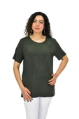 Kadın Viskon Taşlı Kısa Kol Bluz BGL-ST04679 - 1