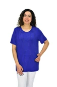 Kadın Viskon Taşlı Kısa Kol Bluz BGL-ST04679 - 3