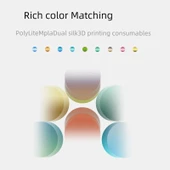 Polylite İki Renkli PLA 3D Yazıcı Filamenti 1.75mm 1kg - Buzdağı İpeksi Mavi Gümüş thumbnail 2