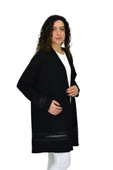 Kadın Siyah Likralı Viskon Hırka BGL-ST04678 - 4
