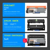 Uyumlu Brother TN2325 DR2350 Toner Kartuşu - Standart Kapasite Takım - 2600 Sayfa Baskı (Standart Kapasite Toz Kutusu + Tambur Çerçevesi) - 3
