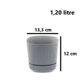 Omnipazar KRS-242 Pera Kare Dekoratif Kaktus Sukulent Saksı 1,20 Litre No 2 thumbnail 6