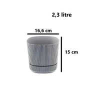 Omnipazar KRS-243 Pera Kare Dekoratif Kaktus Sukulent Saksı 2,3 Litre No 3 thumbnail 6