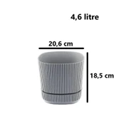 Omnipazar KRS-244 Pera Kare Dekoratif Kaktus Sukulent Saksı 4,6 Litre No 4 thumbnail 6