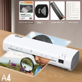 A4 Laminasyon Makinesi - 100 Adet 6 İnç Film + Fillet + Kağıt Kesici + Takım Film Hediyeli - 1