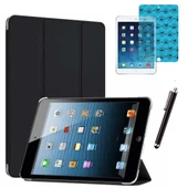 Apple iPad Mini 2 / Mini 3 Uyumlu Smart Cover Tablet Kılıfı Ekran Koruyucu Kalem Set Siyah thumbnail 1
