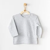 24437 Bebek Basic Tshırt Grey Melange - 1