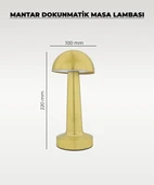 Gold Mantar Masa Lambası - Dokunmatik - 3 Renk Işık - 2