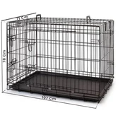 Metal Kedi Köpek Kafesi Siyah 107x71x78cm - 2